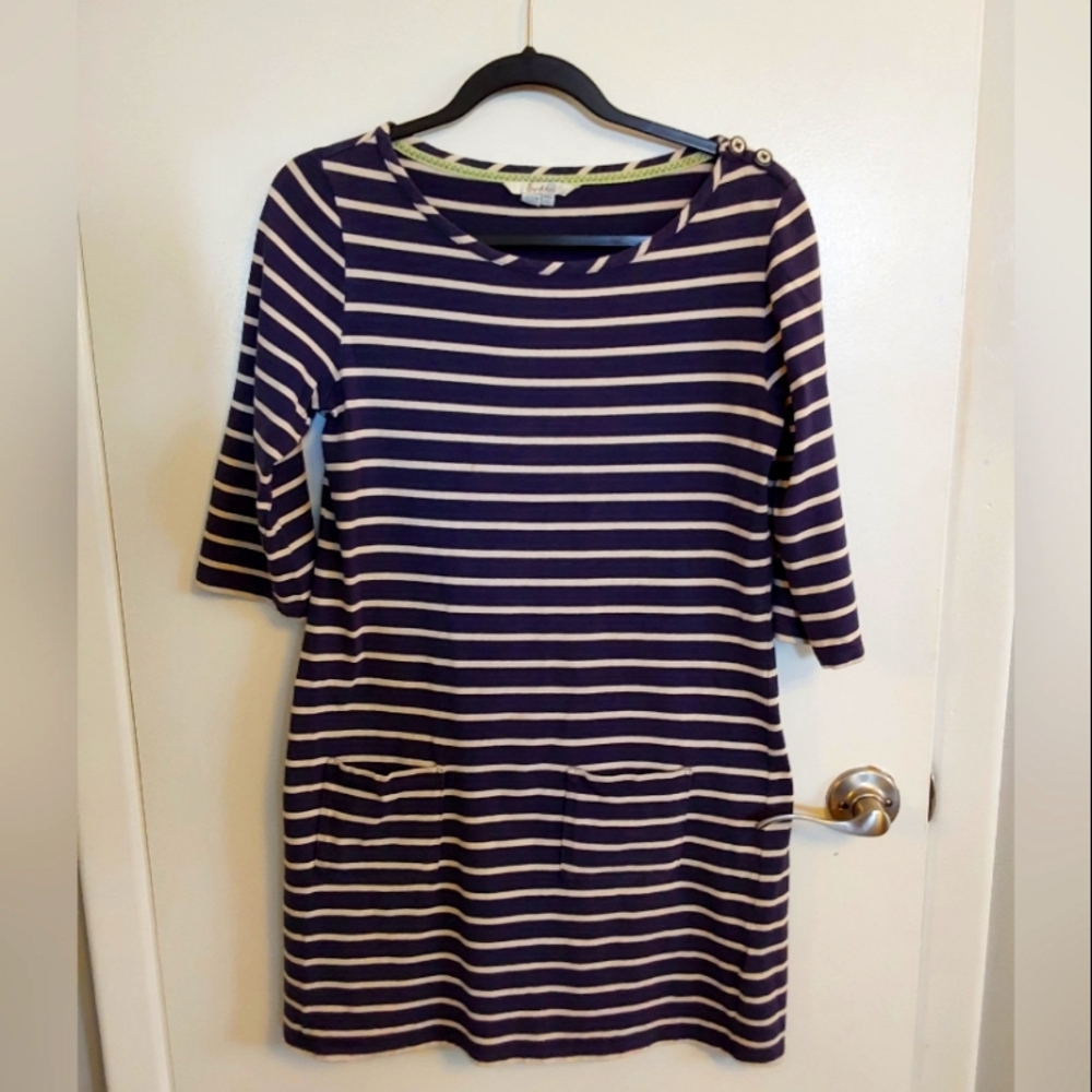 Boden striped 3/4 sleeve dress size 6 US